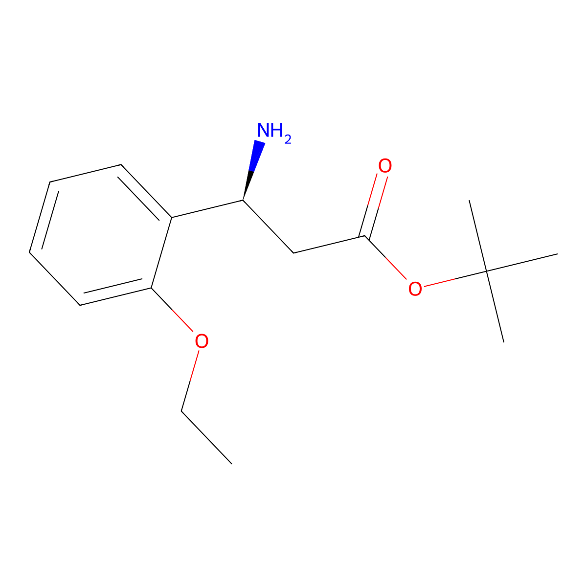 tert-butyl (3S)-3-amino-3-(2-ethoxyphenyl)propanoate molecular structure, CAS 2137141-60-5