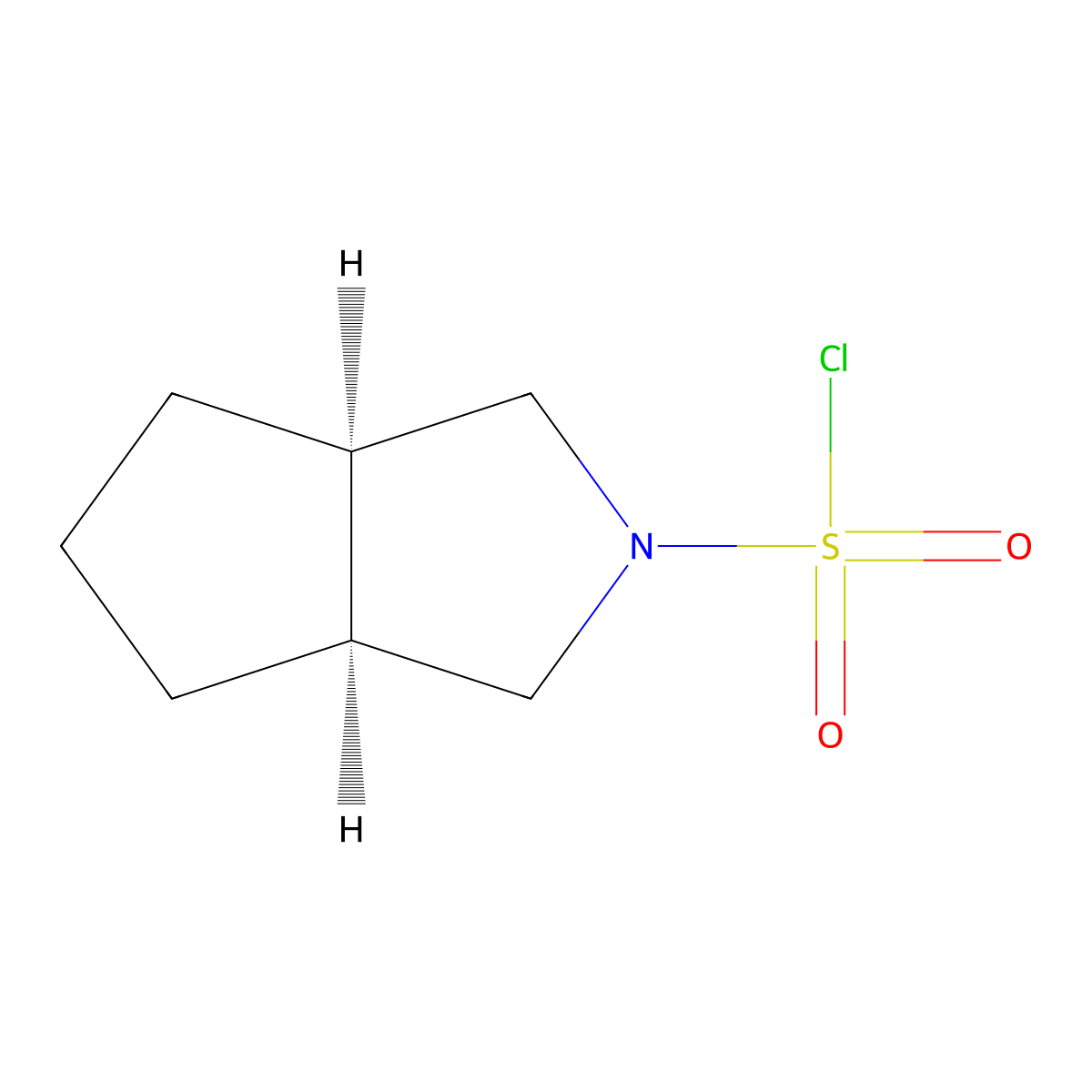 (3AR,6aS)-hexahydrocyclopenta[c]pyrrole-2(1H)-sulfonyl chloride molecular structure, CAS 2137143-70-3