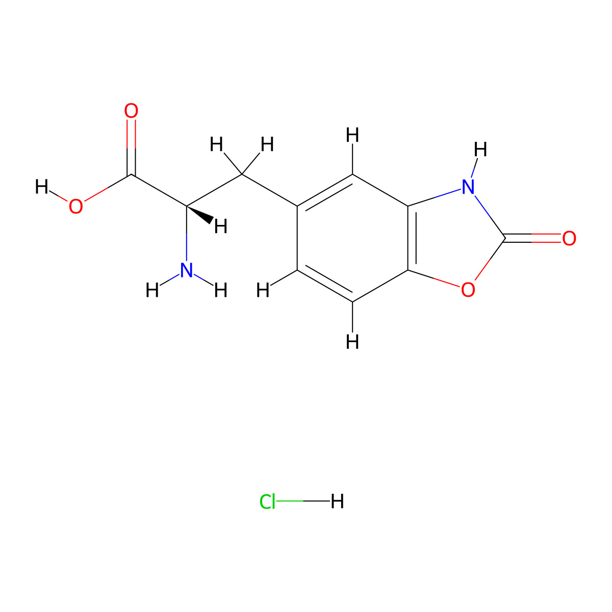 (2S)-2-amino-3-(2-oxo-2,3-dihydro-1,3-benzoxazol-5-yl)propanoic acid hydrochloride molecular structure, CAS 2137143-79-2