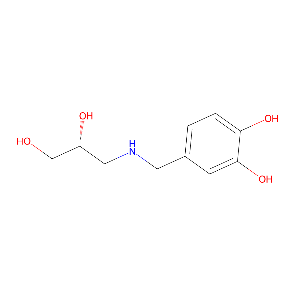 4-({[(2R)-2,3-dihydroxypropyl]amino}methyl)benzene-1,2-diol molecular structure, CAS 2137143-82-7