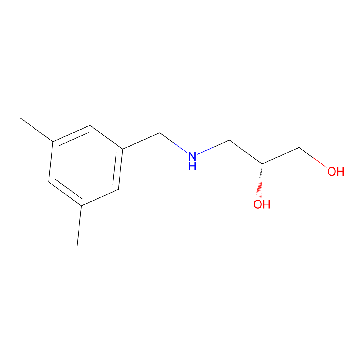 (2R)-3-{[(3,5-dimethylphenyl)methyl]amino}propane-1,2-diol molecular structure, CAS 2137144-02-4
