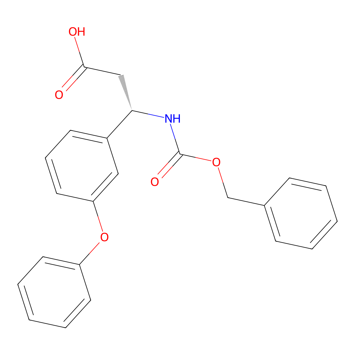 (3S)-3-{[(benzyloxy)carbonyl]amino}-3-(3-phenoxyphenyl)propanoic acid molecular structure, CAS 2137144-44-4