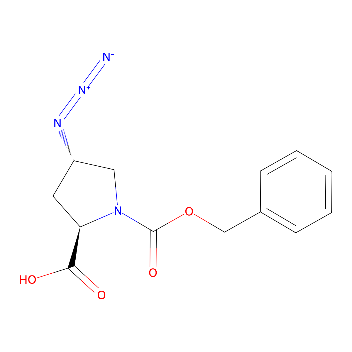 (2R,4S)-4-azido-1-[(benzyloxy)carbonyl]pyrrolidine-2-carboxylic acid molecular structure, CAS 2137144-63-7