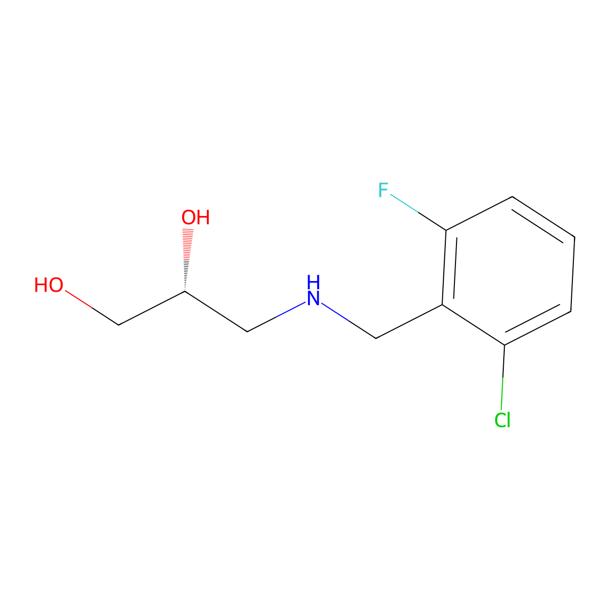 (2R)-3-{[(2-chloro-6-fluorophenyl)methyl]amino}propane-1,2-diol molecular structure, CAS 2137145-25-4