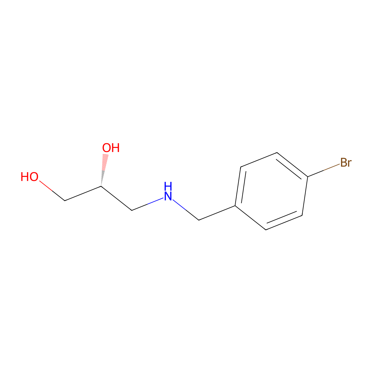 (2R)-3-{[(4-bromophenyl)methyl]amino}propane-1,2-diol molecular structure, CAS 2137145-26-5