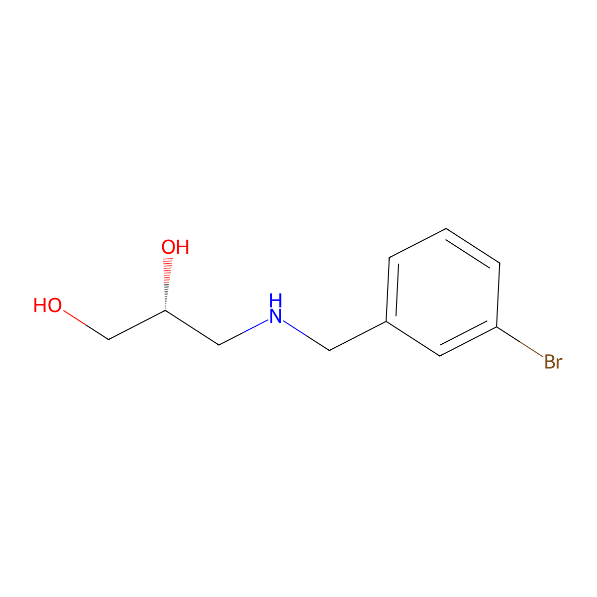 (2R)-3-{[(3-bromophenyl)methyl]amino}propane-1,2-diol molecular structure, CAS 2137145-32-3