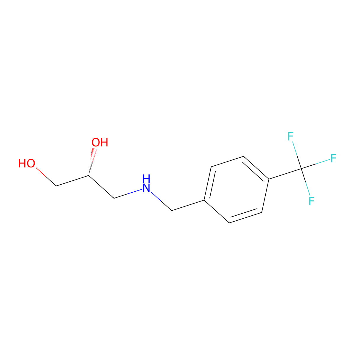 (2R)-3-({[4-(trifluoromethyl)phenyl]methyl}amino)propane-1,2-diol molecular structure, CAS 2137145-40-3