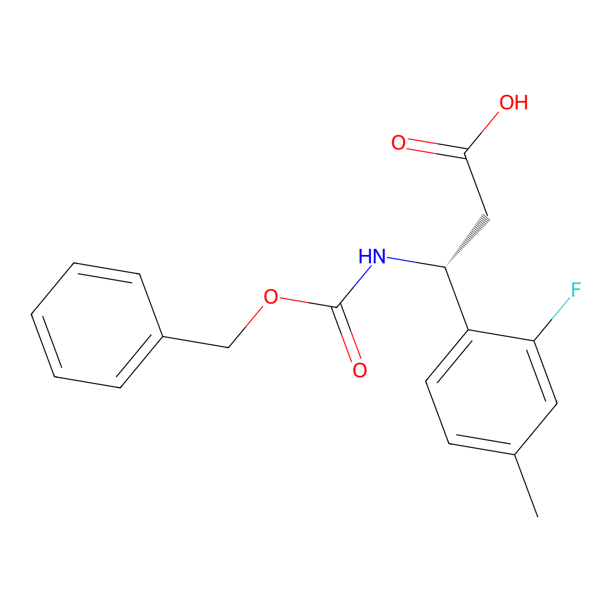 (3R)-3-{[(benzyloxy)carbonyl]amino}-3-(2-fluoro-4-methylphenyl)propanoic acid molecular structure, CAS 2137145-86-7