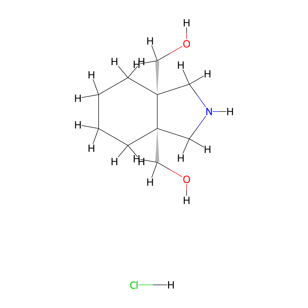 [(3aS,7aR)-7a-(hydroxymethyl)-octahydro-1H-isoindol-3a-yl]methanol hydrochloride molecular structure, CAS 2137147-02-3