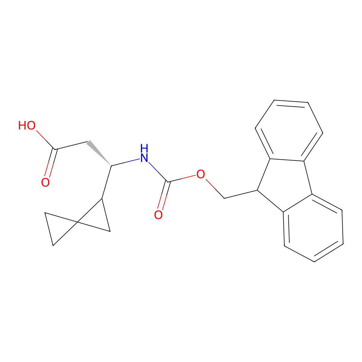 (3S)-3-({[(9H-fluoren-9-yl)methoxy]carbonyl}amino)-3-{spiro[2.2]pentan-1-yl}propanoic acid molecular structure, CAS 2137150-32-2