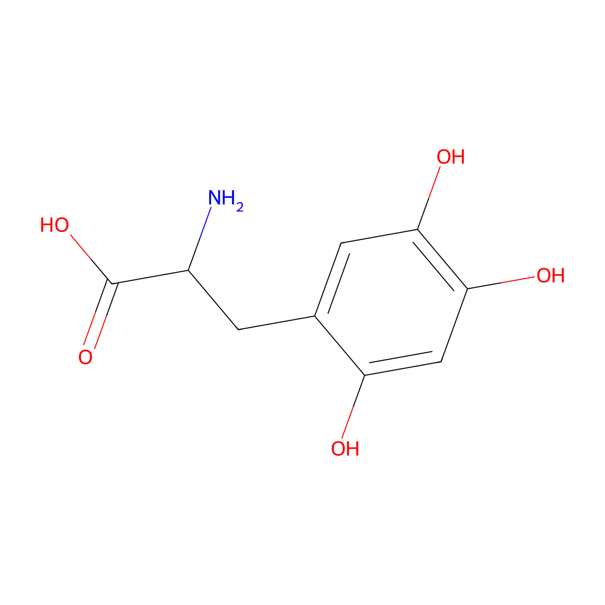 3-(2,4,5-Trihydroxyphenyl)-DL-alanine molecular structure, CAS 21373-30-8