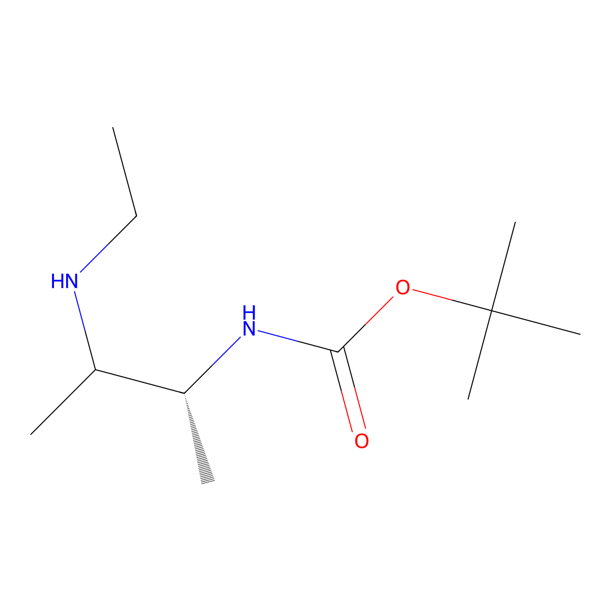 tert-butyl N-[(2R)-3-(ethylamino)butan-2-yl]carbamate molecular structure, CAS 2137345-43-6