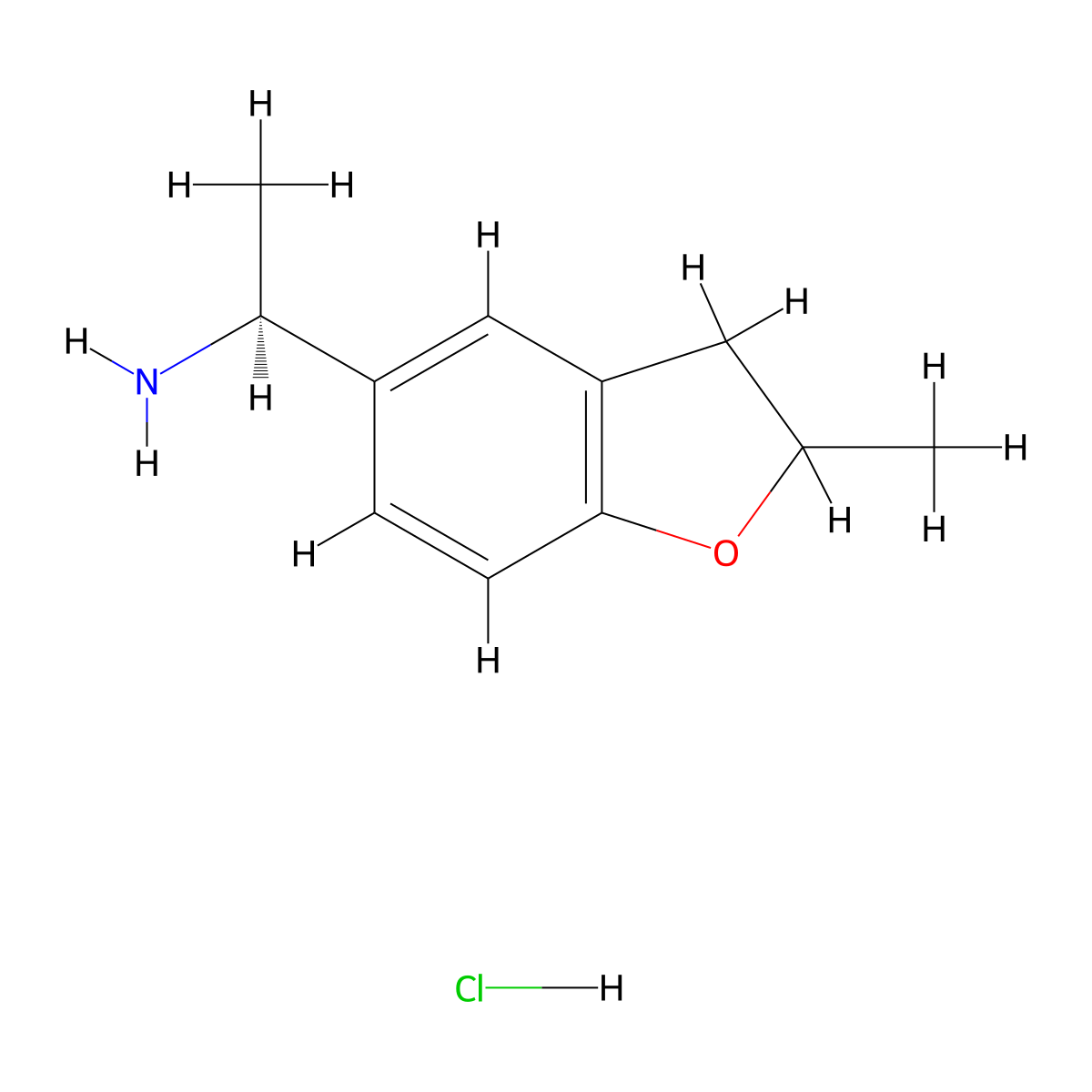 (1S)-1-(2-methyl-2,3-dihydro-1-benzofuran-5-yl)ethan-1-amine hydrochloride molecular structure, CAS 2137420-26-7