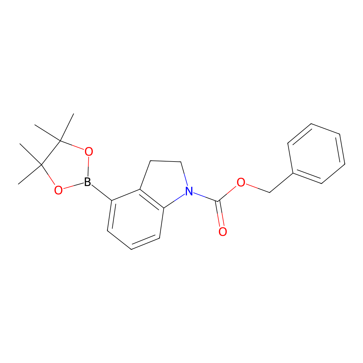 benzyl 4-(4,4,5,5-tetramethyl-1,3,2-dioxaborolan-2-yl)-2,3-dihydro-1H-indole-1-carboxylate molecular structure, CAS 2137424-55-4
