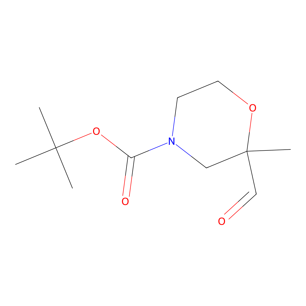 Tert-butyl 2-formyl-2-methylmorpholine-4-carboxylate molecular structure, CAS 2137424-57-6