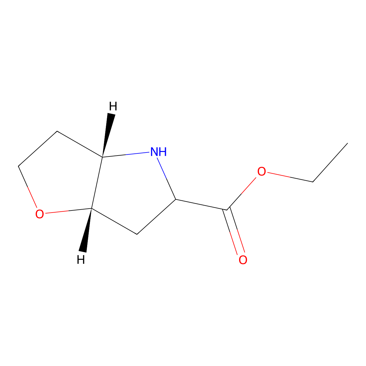 rac-ethyl (3aR,6aR)-hexahydro-2H-furo[3,2-b]pyrrole-5-carboxylate molecular structure, CAS 2137432-59-6