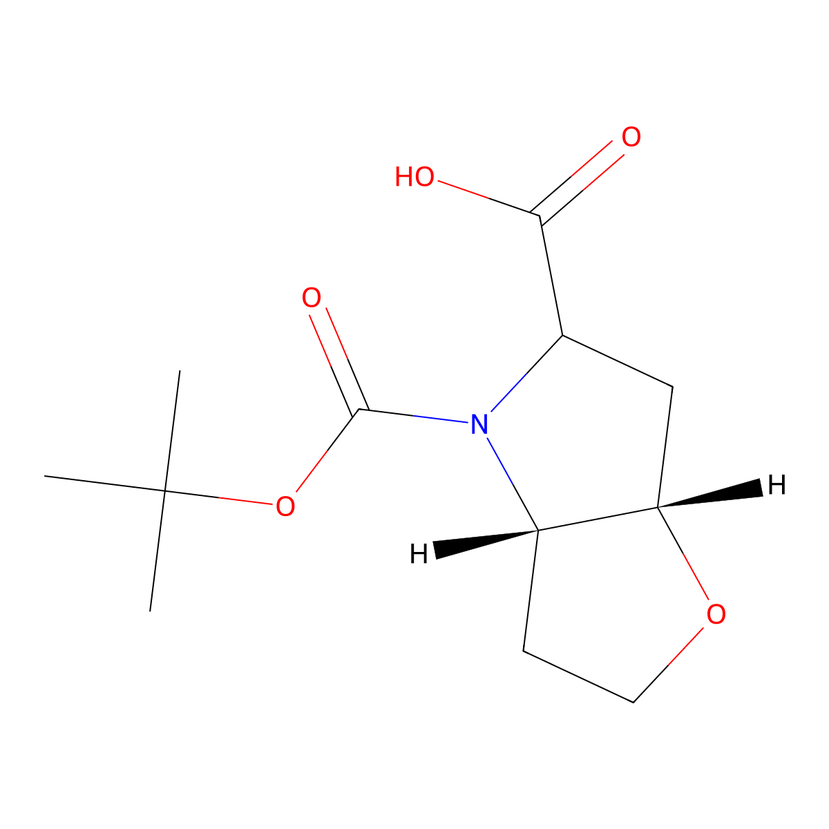rac-(3aR,6aR)-4-[(tert-butoxy)carbonyl]-hexahydro-2H-furo[3,2-b]pyrrole-5-carboxylic acid molecular structure, CAS 2137432-64-3