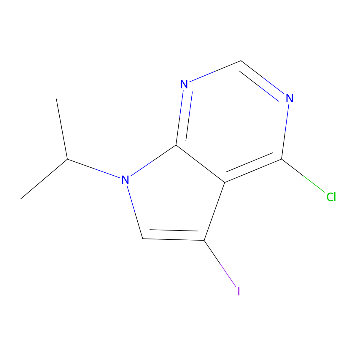 4-chloro-5-iodo-7-isopropyl-7H-pyrrolo[2,3-d]pyrimidine molecular structure, CAS 213744-81-1