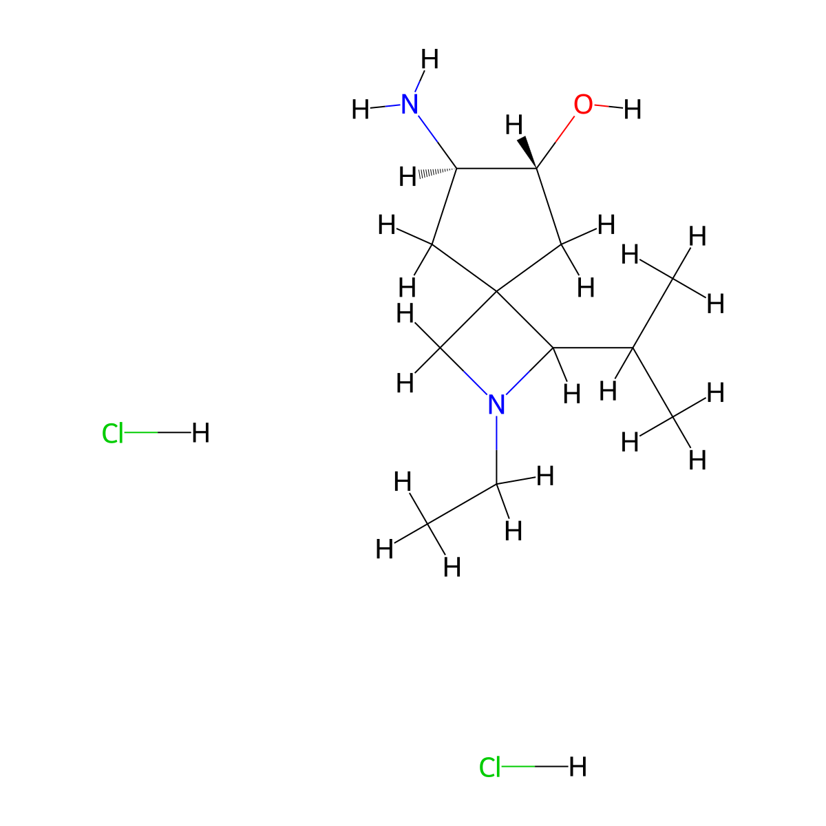 rac-(6R,7R)-7-amino-2-ethyl-1-(propan-2-yl)-2-azaspiro(3.4)octan-6-ol dihydrochloride molecular structure, CAS 2137440-08-3