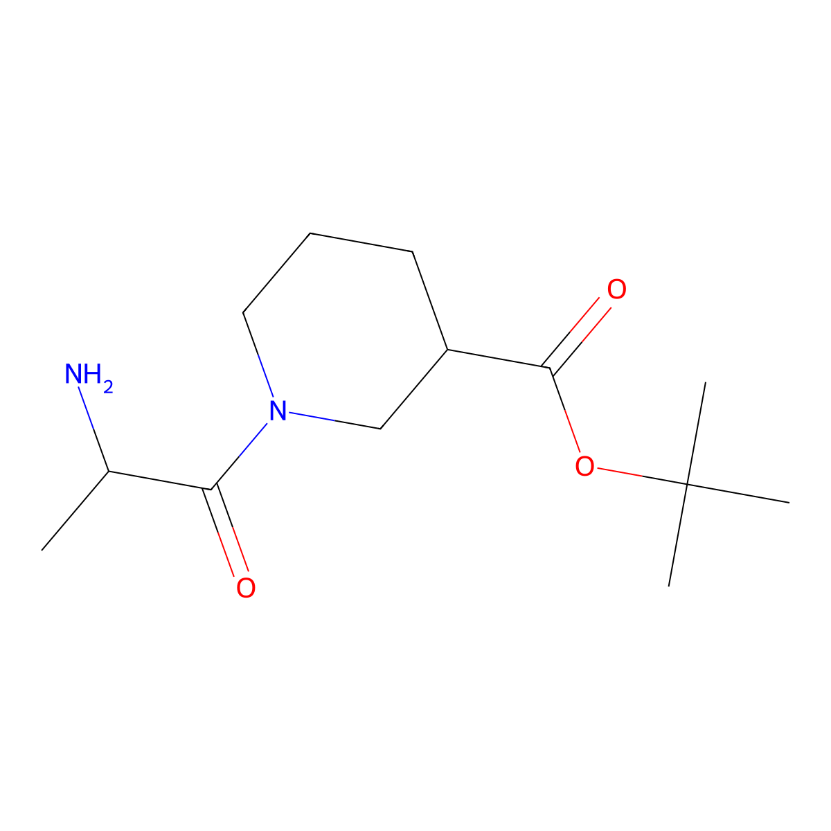 Tert-butyl 1-(2-aminopropanoyl)piperidine-3-carboxylate molecular structure, CAS 2137442-03-4