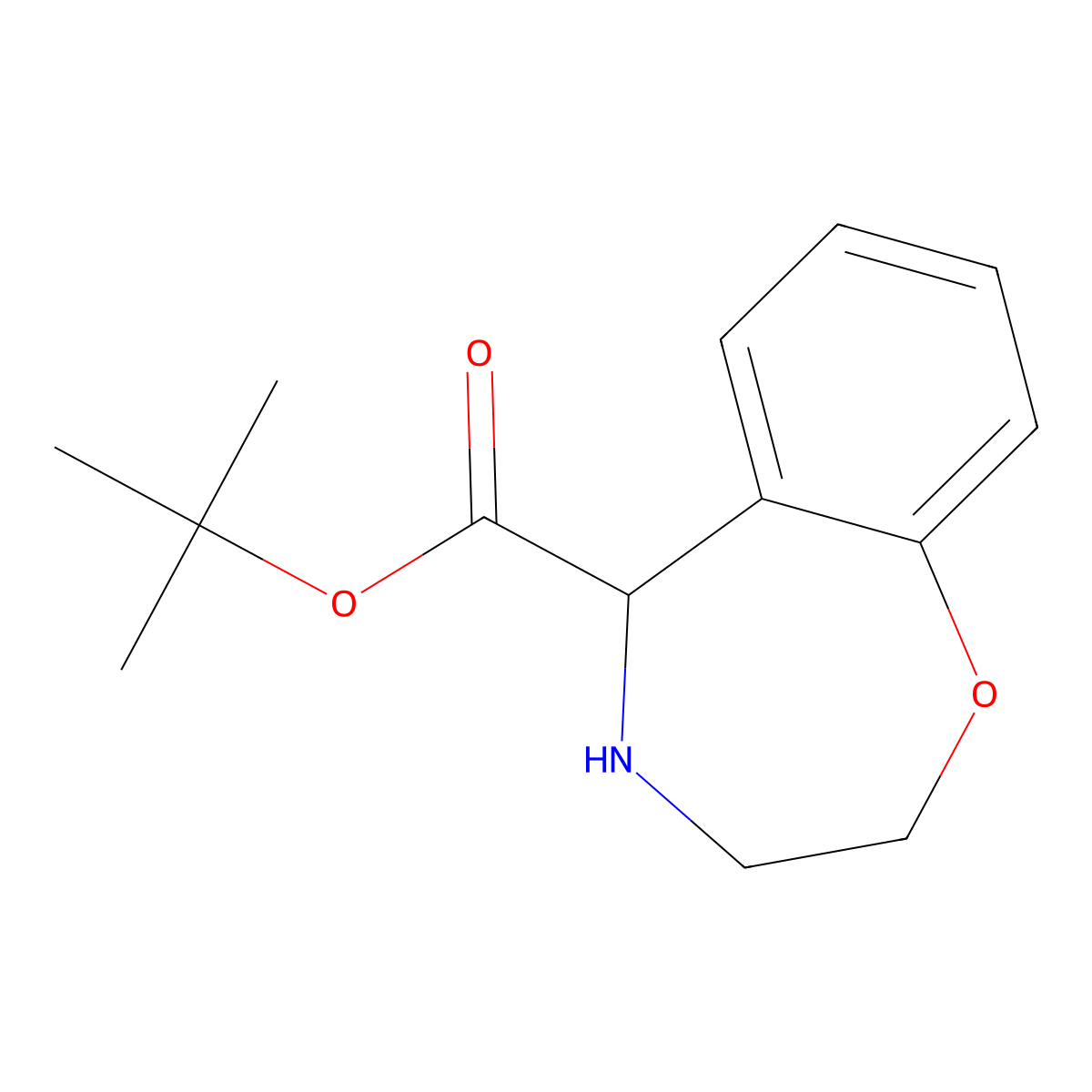 Tert-butyl 2,3,4,5-tetrahydro-1,4-benzoxazepine-5-carboxylate molecular structure, CAS 2137443-22-0