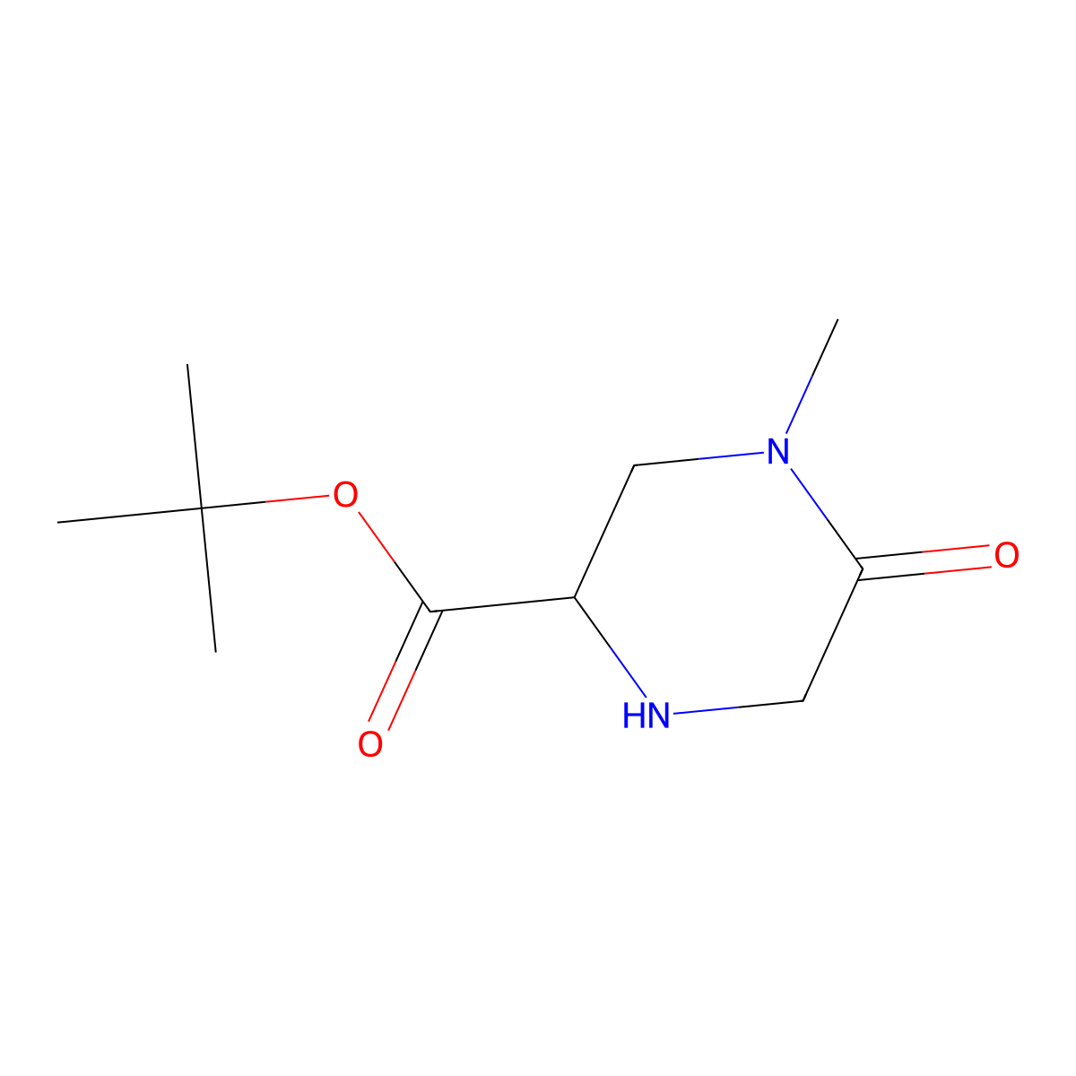 Tert-butyl 4-methyl-5-oxopiperazine-2-carboxylate molecular structure, CAS 2137443-30-0
