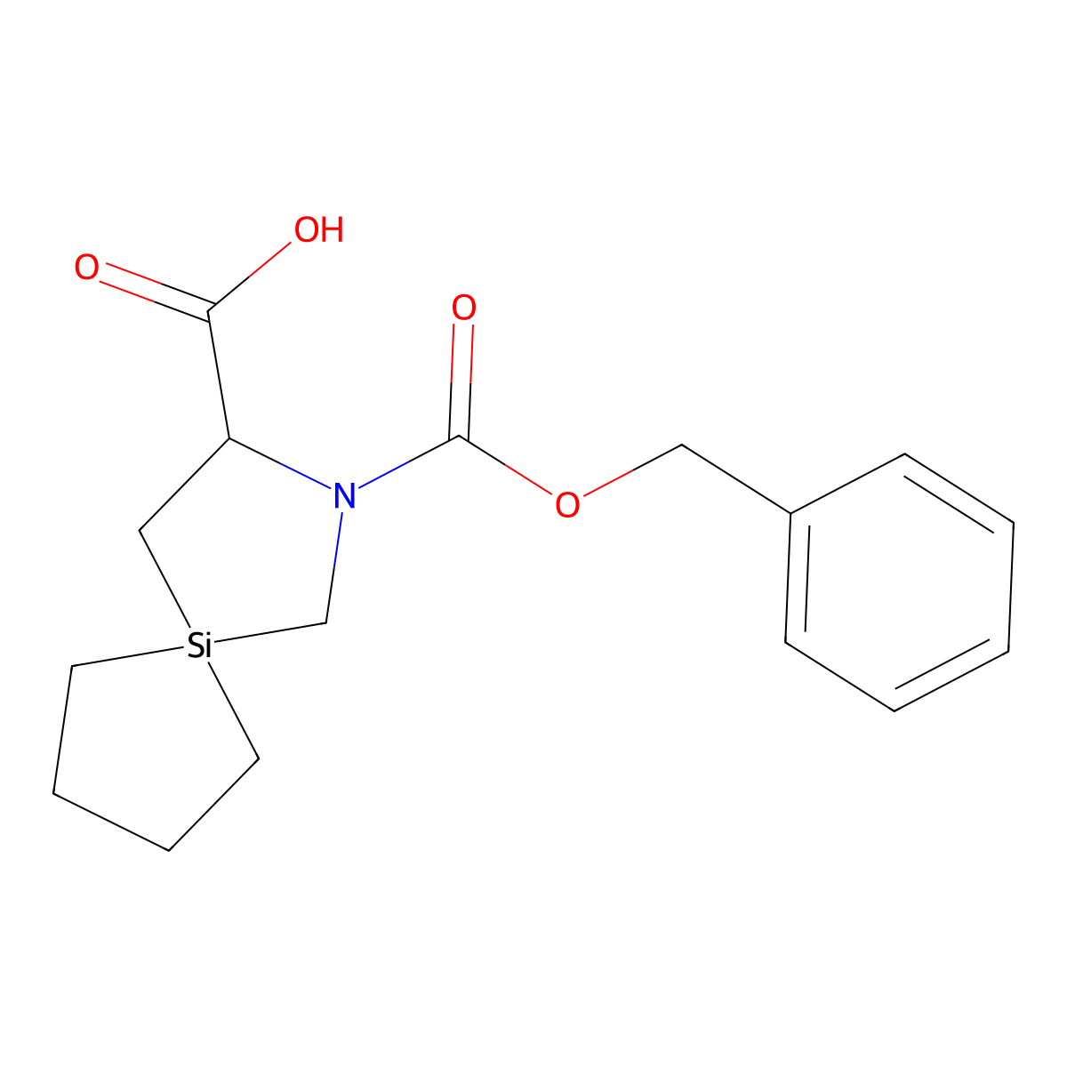 2-[(Benzyloxy)carbonyl]-2-aza-5-silaspiro[4.4]nonane-3-carboxylic acid molecular structure, CAS 2137447-18-6