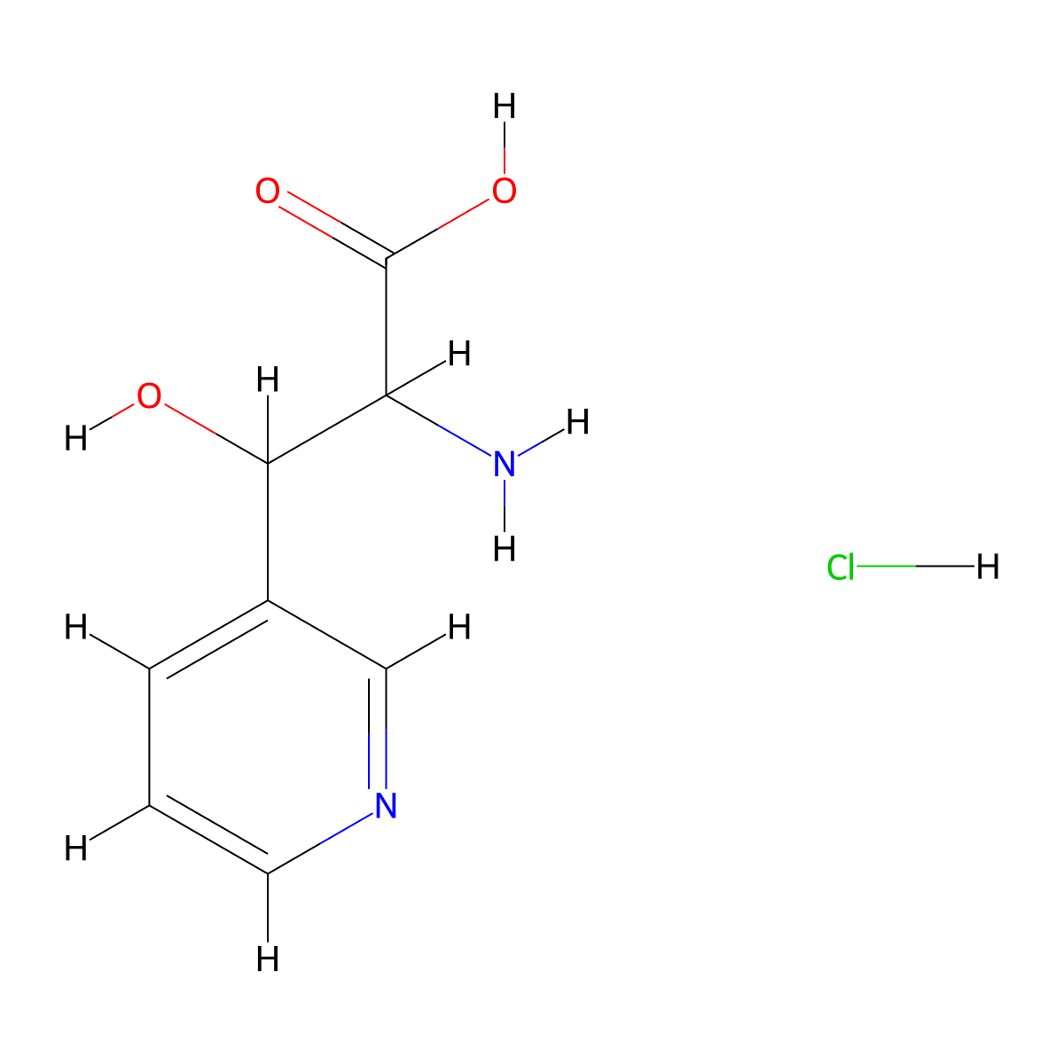 2-Amino-3-hydroxy-3-(pyridin-3-yl)propanoic acid hydrochloride molecular structure, CAS 2137447-26-6