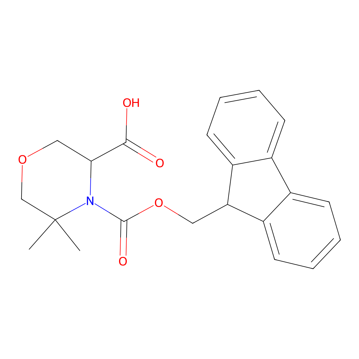 4-{[(9H-fluoren-9-yl)methoxy]carbonyl}-5,5-dimethylmorpholine-3-carboxylic acid molecular structure, CAS 2137448-33-8