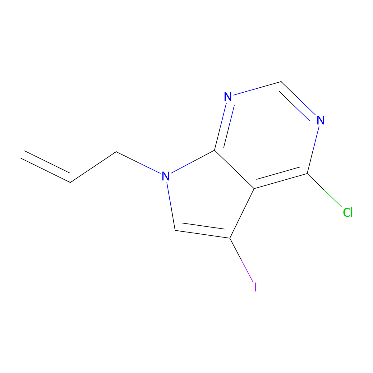 4-Chloro-5-iodo-7-(prop-2-en-1-yl)-7h-pyrrolo[2,3-d]pyrimidine molecular structure, CAS 213745-08-5