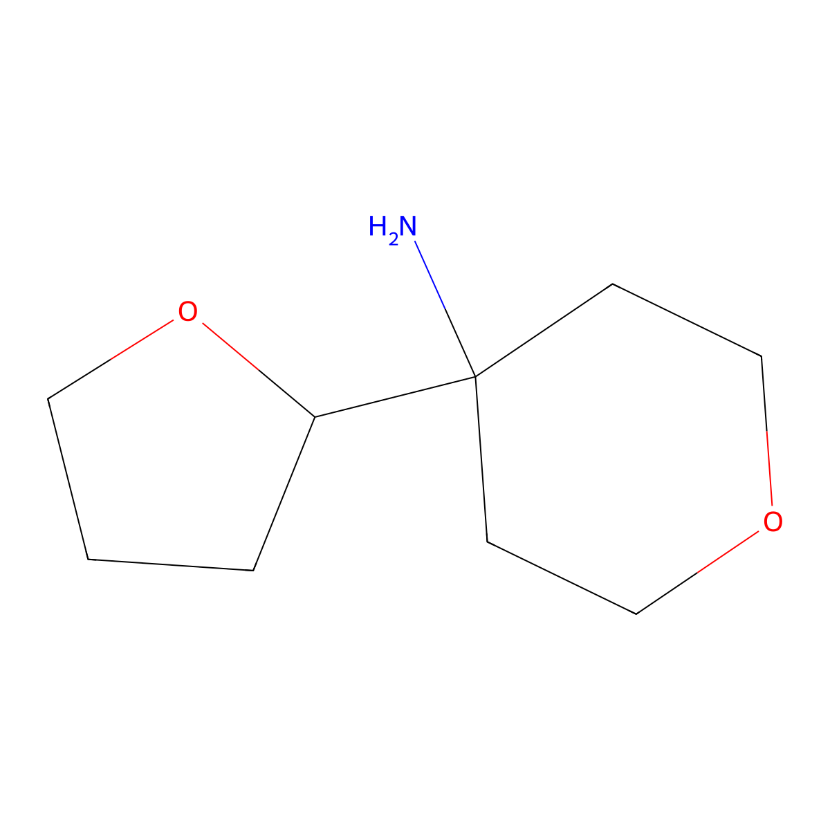 4-(Oxolan-2-yl)oxan-4-amine molecular structure, CAS 2137450-80-5