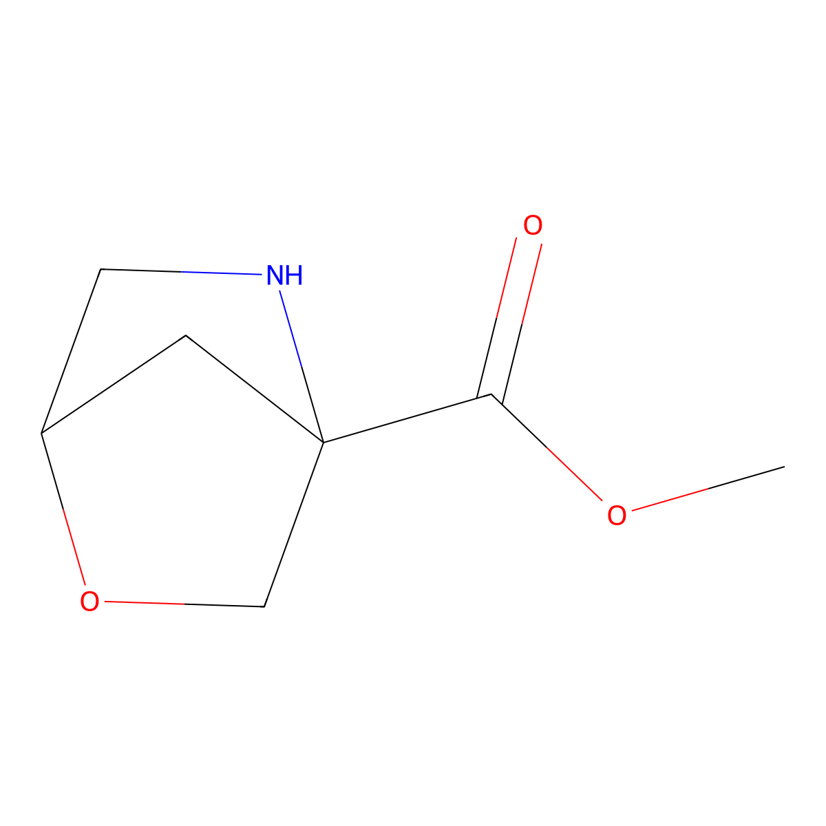 Methyl 2-oxa-5-azabicyclo[2.2.1]heptane-4-carboxylate molecular structure, CAS 2137450-99-6