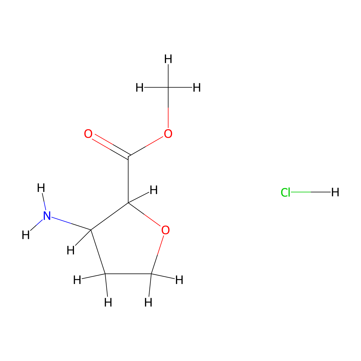 Methyl 3-aminooxolane-2-carboxylate hydrochloride molecular structure, CAS 2137451-43-3