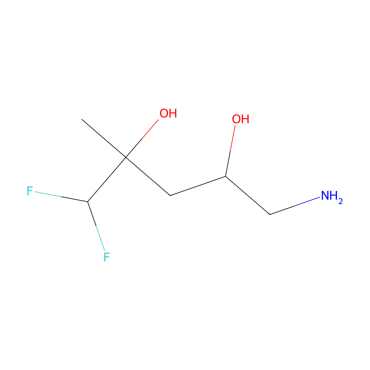 5-Amino-1,1-difluoro-2-methylpentane-2,4-diol molecular structure, CAS 2137451-64-8