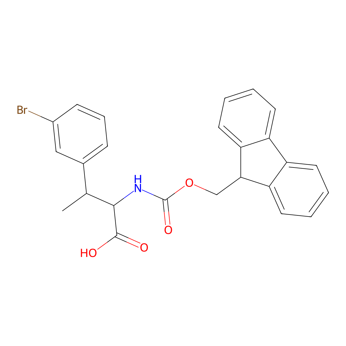 3-(3-bromophenyl)-2-({[(9H-fluoren-9-yl)methoxy]carbonyl}amino)butanoic acid molecular structure, CAS 2137451-78-4