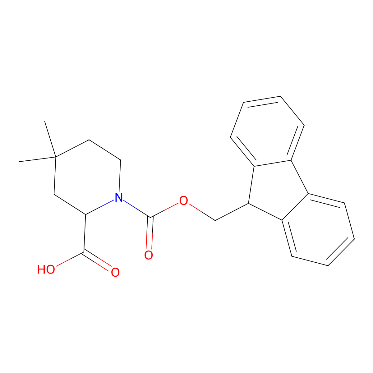 1-{[(9H-fluoren-9-yl)methoxy]carbonyl}-4,4-dimethylpiperidine-2-carboxylic acid molecular structure, CAS 2137451-89-7