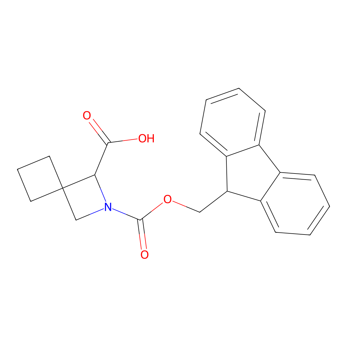 2-(((9H-fluoren-9-yl)methoxy)carbonyl)-2-azaspiro(3.3)heptane-1-carboxylic acid molecular structure, CAS 2137457-31-7