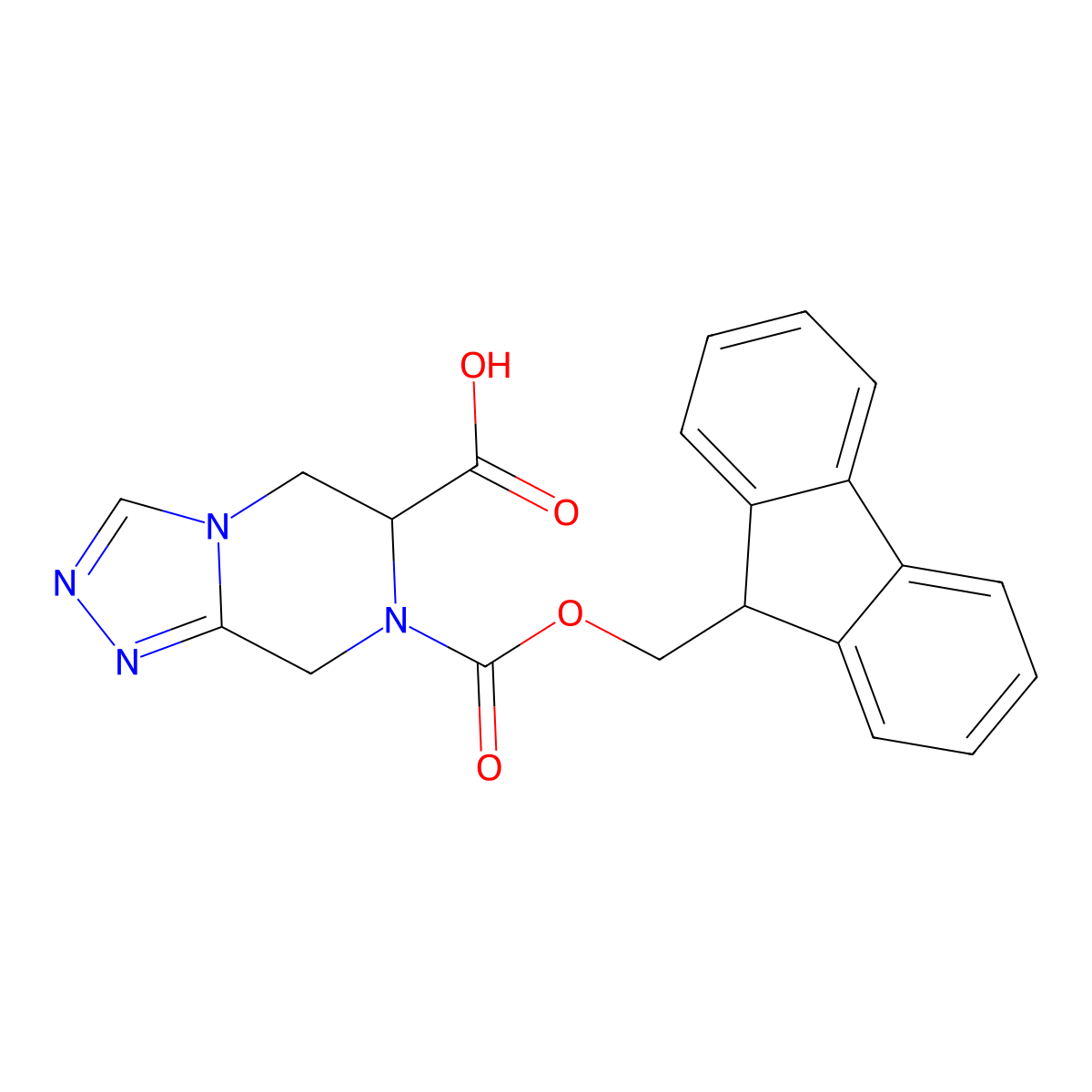 7-{[(9H-fluoren-9-yl)methoxy]carbonyl}-5H,6H,7H,8H-[1,2,4]triazolo[4,3-a]pyrazine-6-carboxylic acid molecular structure, CAS 2137457-64-6