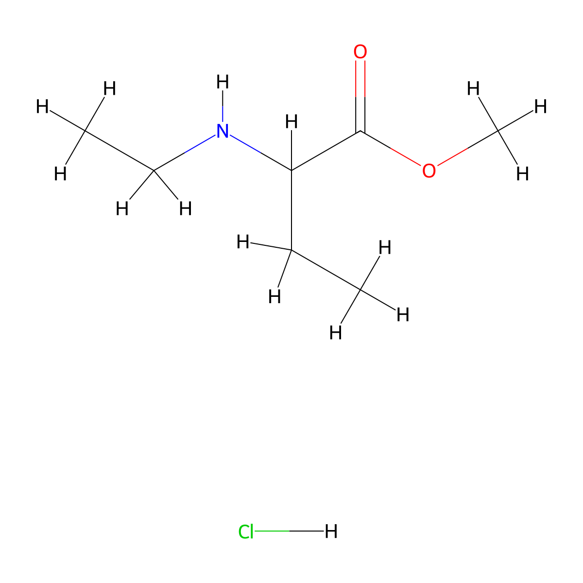 Methyl 2-(ethylamino)butanoate hydrochloride molecular structure, CAS 2137458-83-2