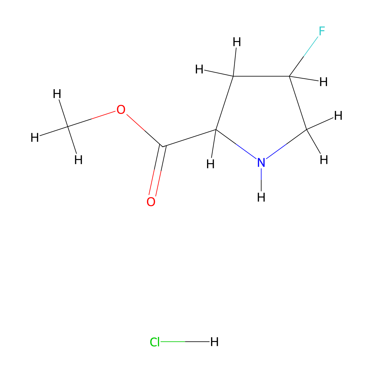 Methyl 4-fluoropyrrolidine-2-carboxylate hydrochloride molecular structure, CAS 2137462-31-6