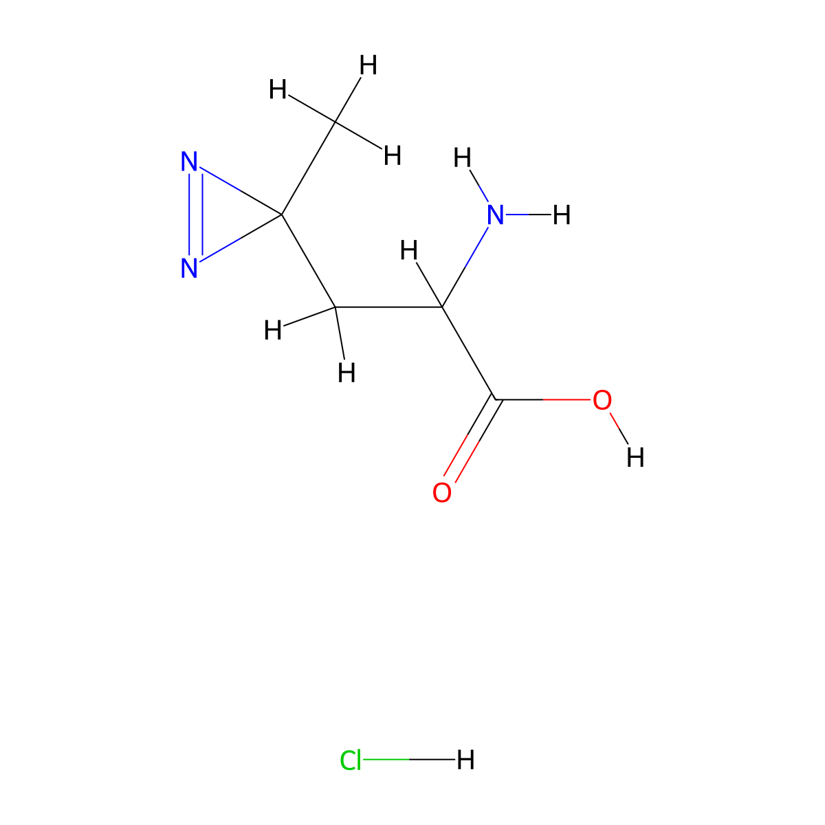2-amino-3-(3-methyl-3H-diazirin-3-yl)propanoic acid hydrochloride molecular structure, CAS 2137462-36-1