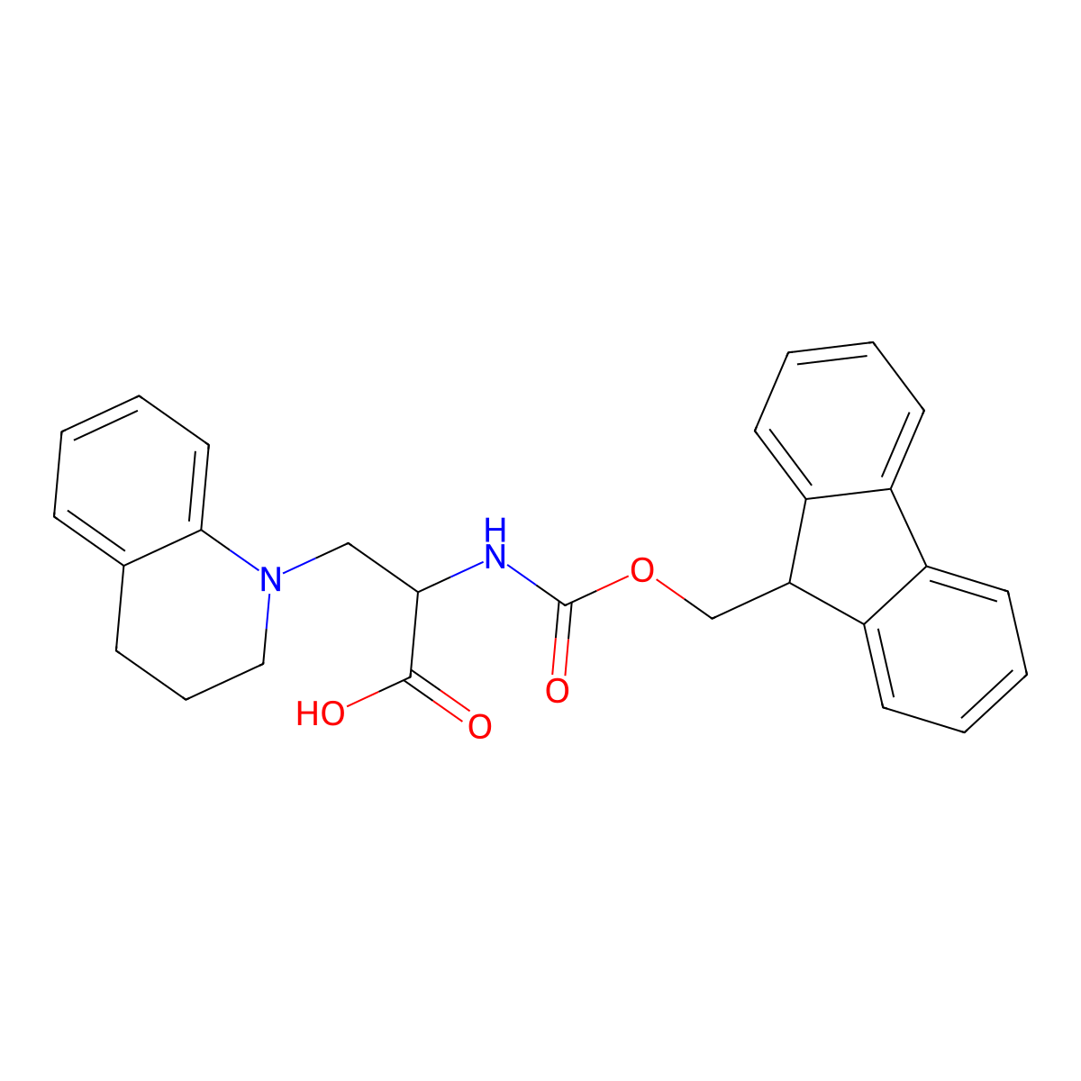 2-({[(9H-fluoren-9-yl)methoxy]carbonyl}amino)-3-(1,2,3,4-tetrahydroquinolin-1-yl)propanoic acid molecular structure, CAS 2137462-57-6
