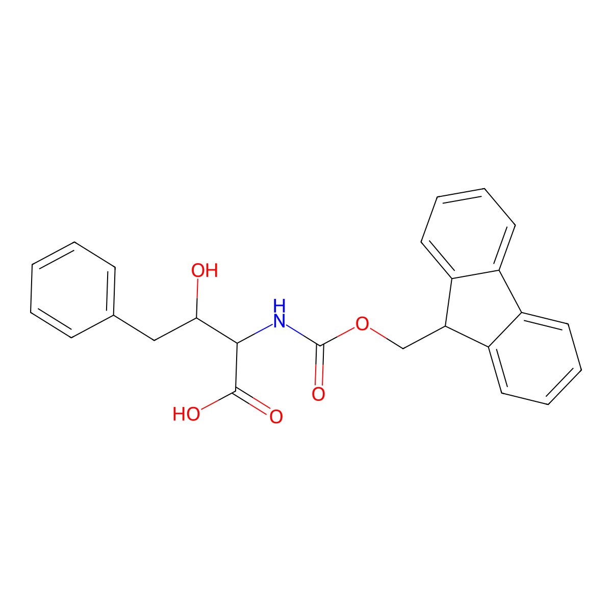 2-({[(9H-fluoren-9-yl)methoxy]carbonyl}amino)-3-hydroxy-4-phenylbutanoic acid molecular structure, CAS 2137462-58-7