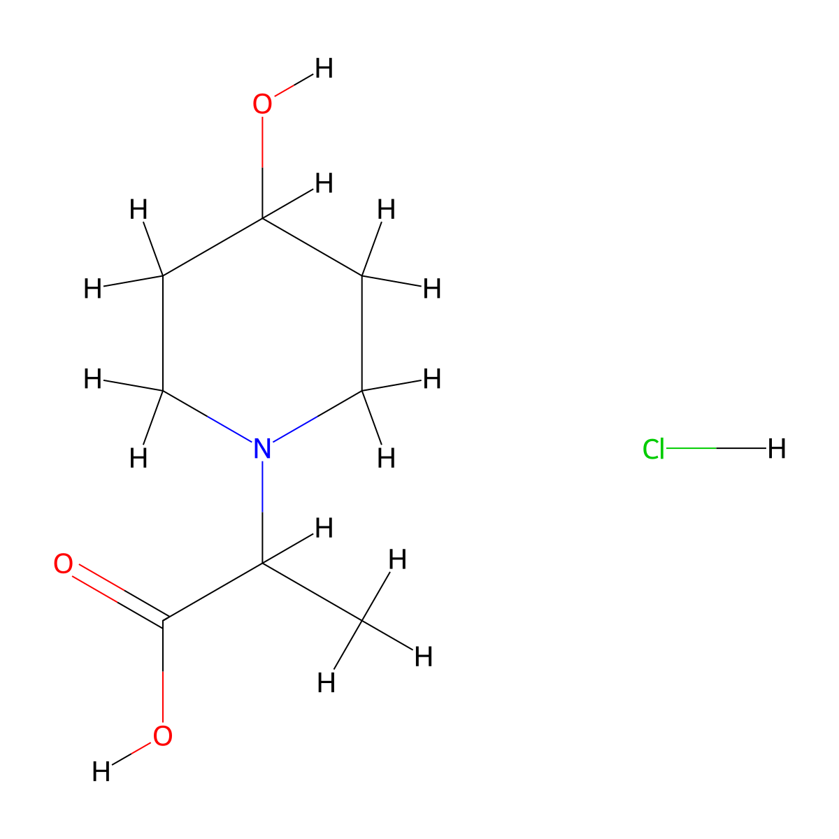 2-(4-Hydroxypiperidin-1-yl)propanoic acid hydrochloride molecular structure, CAS 2137462-82-7