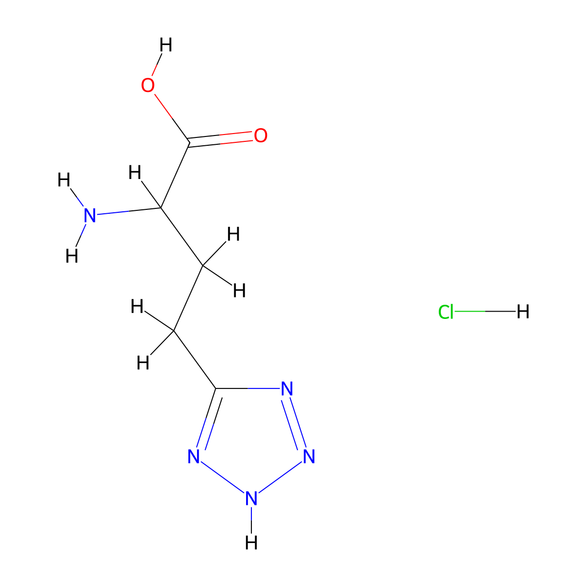 2-amino-4-(1H-1,2,3,4-tetrazol-5-yl)butanoic acid hydrochloride molecular structure, CAS 2137463-04-6