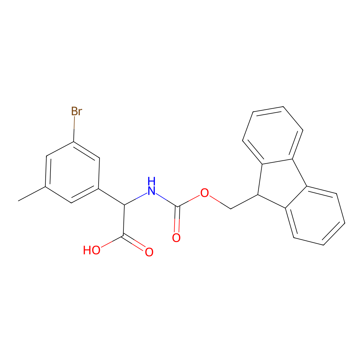 2-(3-bromo-5-methylphenyl)-2-({[(9H-fluoren-9-yl)methoxy]carbonyl}amino)acetic acid molecular structure, CAS 2137463-22-8