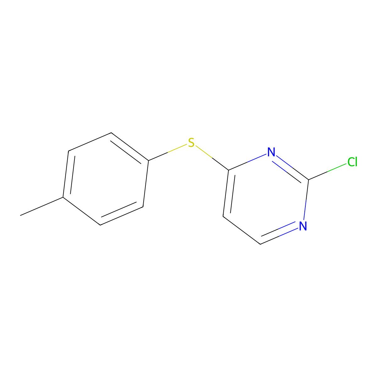 2-Chloro-4-[(4-methylphenyl)sulfanyl]pyrimidine molecular structure, CAS 213747-65-0