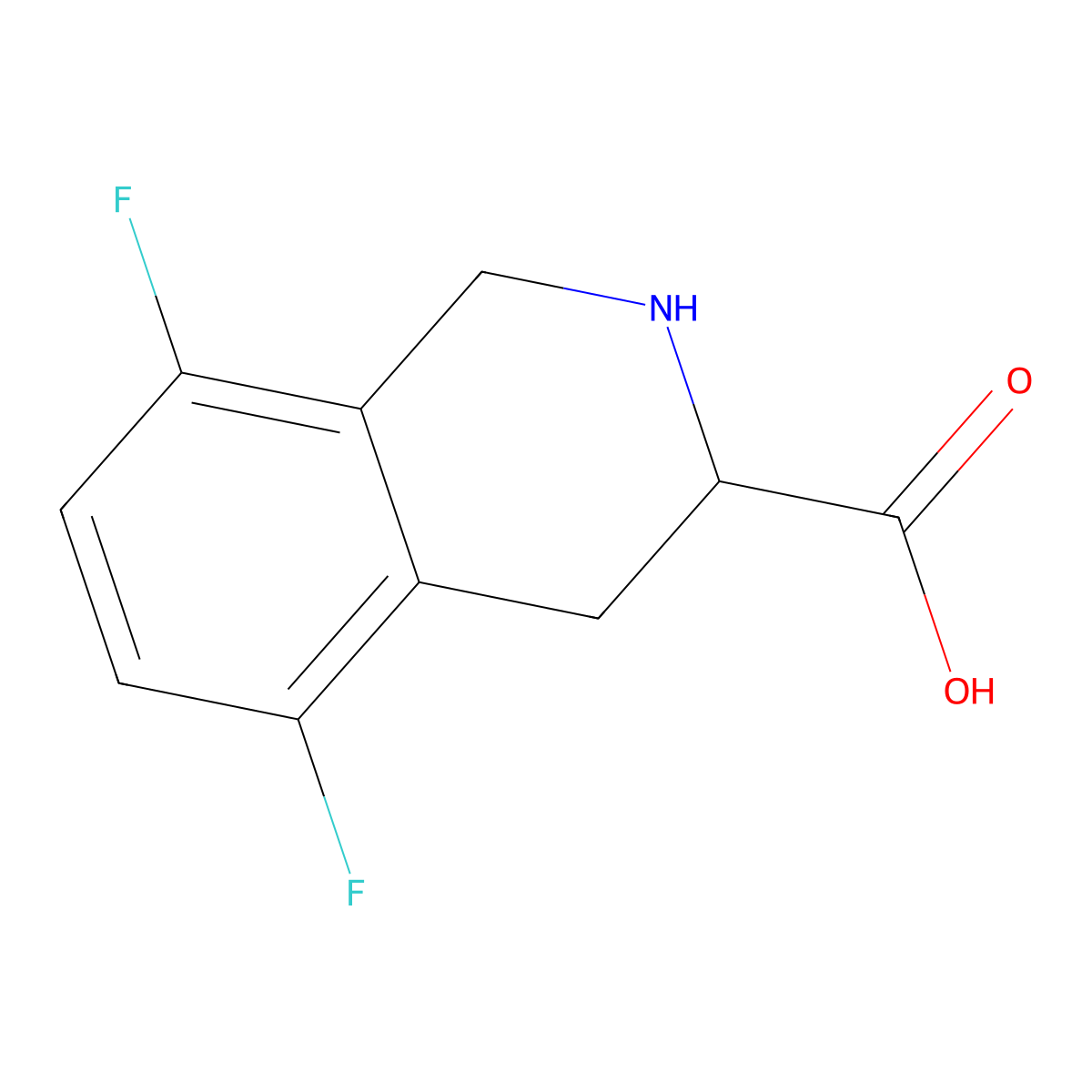 5,8-Difluoro-1,2,3,4-tetrahydroisoquinoline-3-carboxylic acid molecular structure, CAS 2137470-55-2