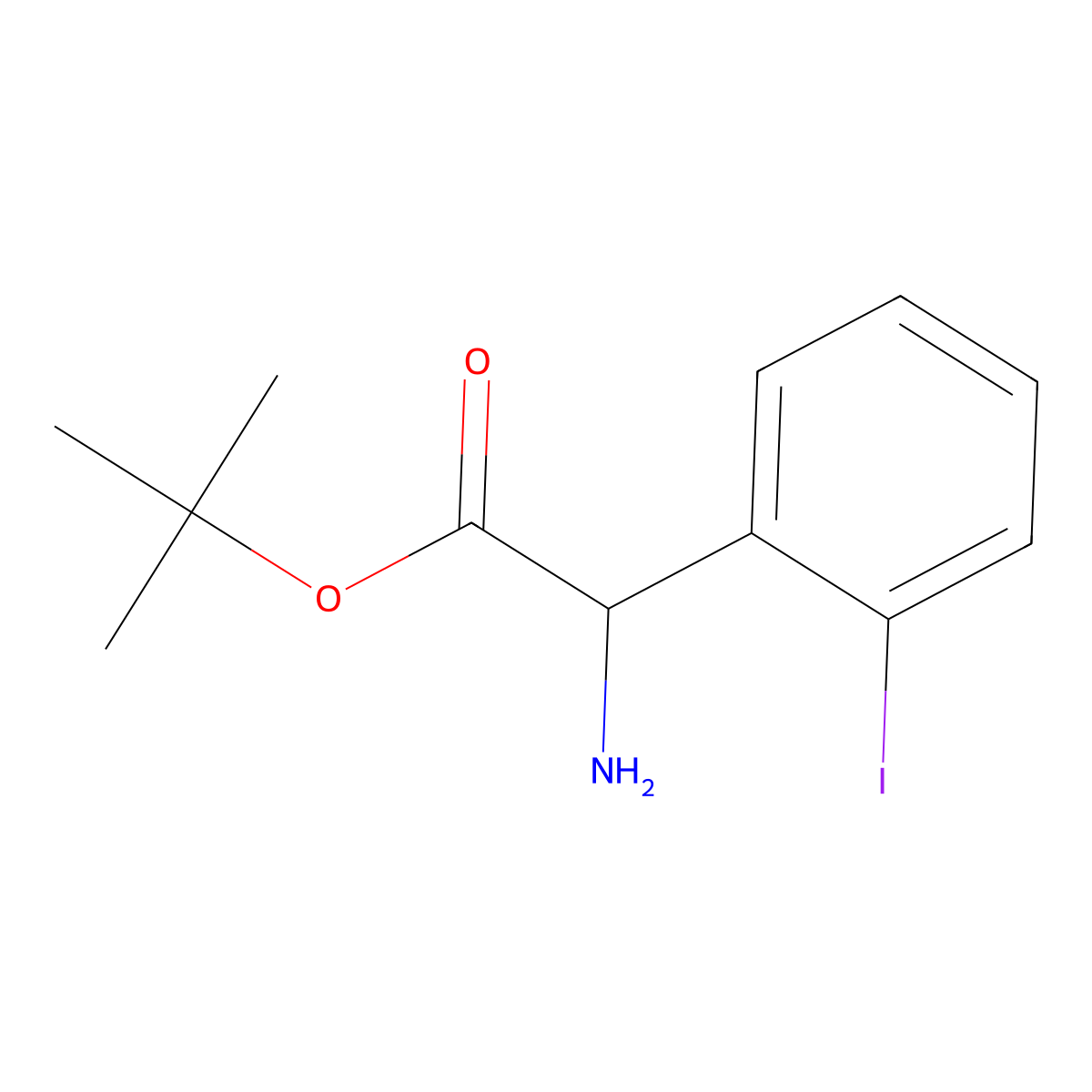 Tert-butyl 2-amino-2-(2-iodophenyl)acetate molecular structure, CAS 2137470-76-7