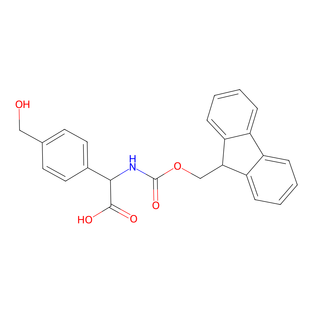 2-({[(9H-fluoren-9-yl)methoxy]carbonyl}amino)-2-[4-(hydroxymethyl)phenyl]acetic acid molecular structure, CAS 2137471-13-5